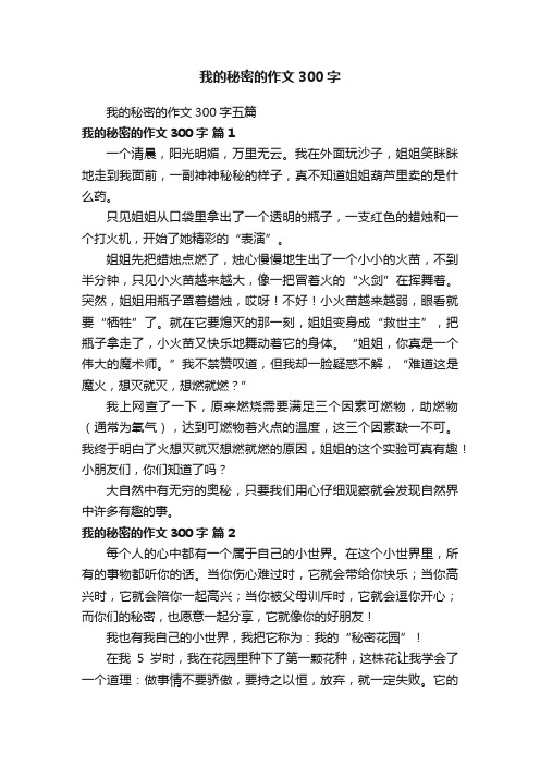 我的秘密的作文300字五篇