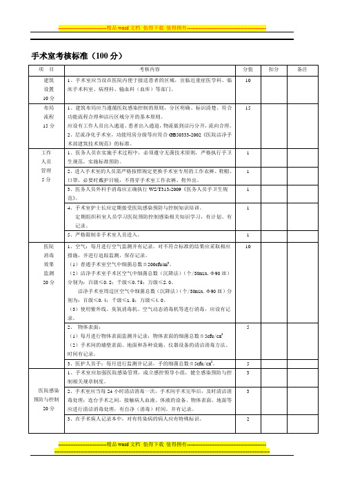 手术室考核标准7