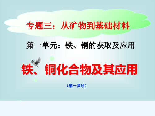 苏教版高一化学必修一专题三第三单元铁、铜及其化合物的应用教学课件 (共30张PPT)