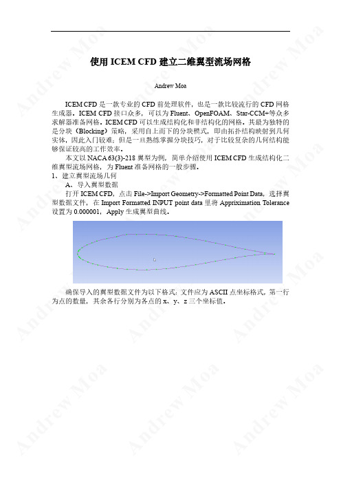 使用ICEM CFD建立二维翼型流场网格