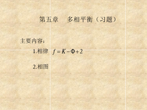 浙江工业大学物理化学考研复习资料 多相平衡(习题)