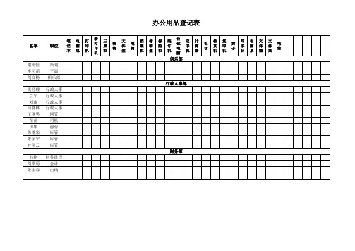 办公用品纪录表