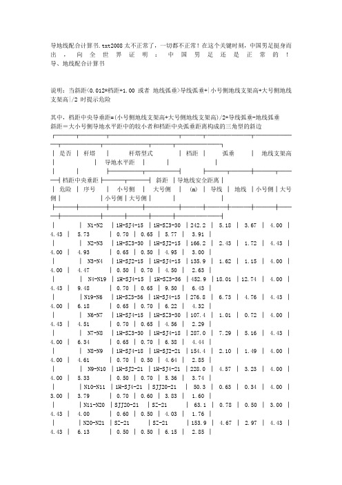 导地线配合计算书