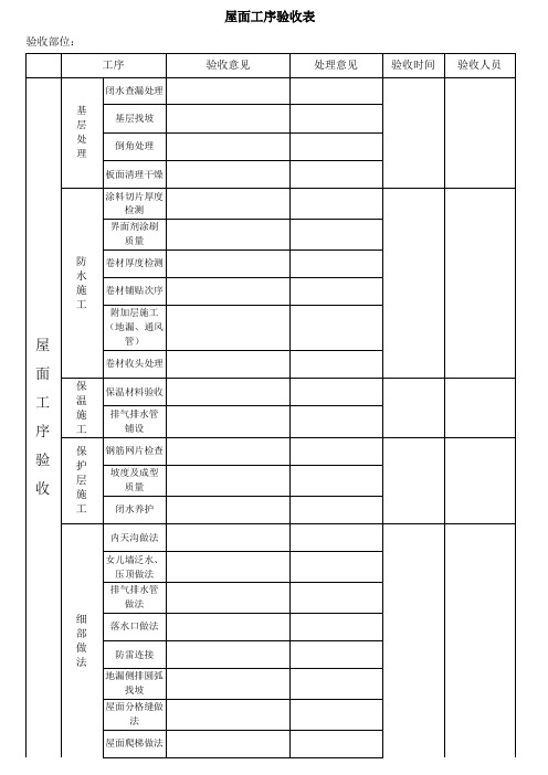 二次结构验收表格