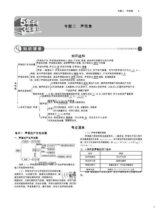 专题二 声现象(讲解部分)