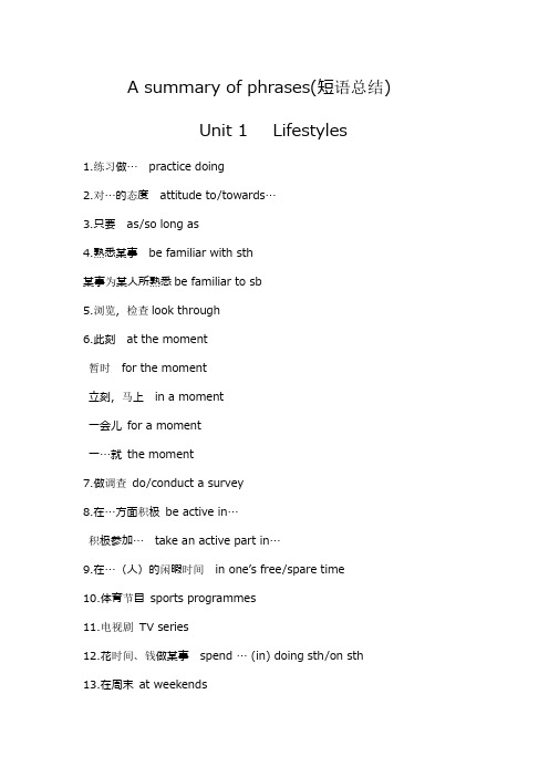 Phrases Unit 1