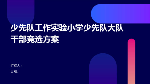 少先队工作实验小学少先队大队干部竞选方案