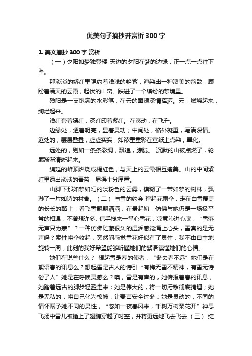 优美句子摘抄并赏析300字