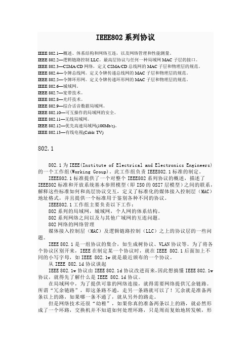 IEEE802系列协议