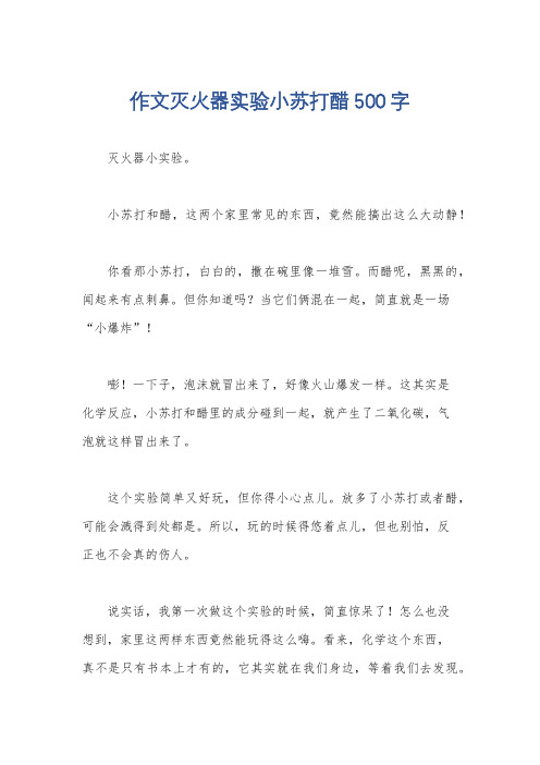 作文灭火器实验小苏打醋500字