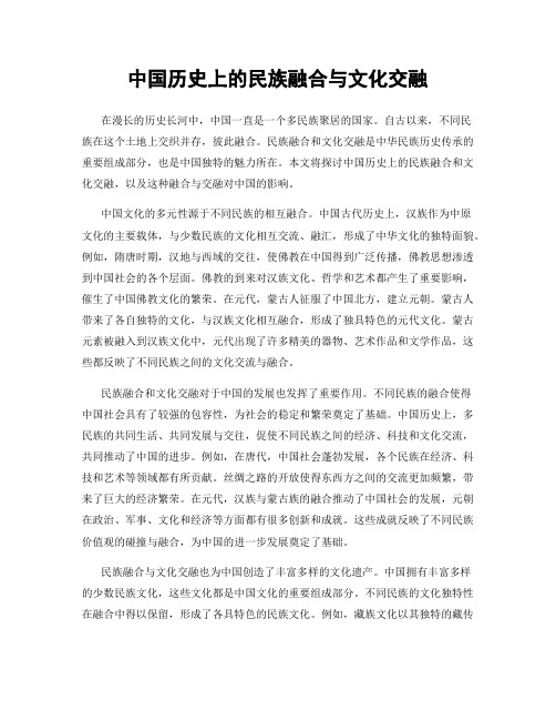 中国历史上的民族融合与文化交融