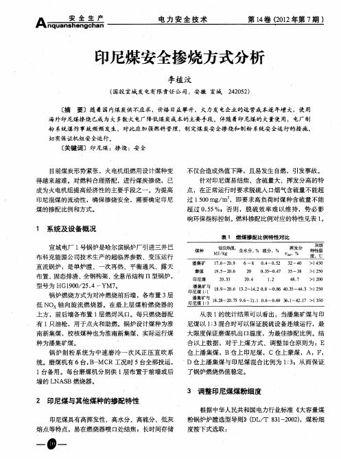 印尼煤安全掺烧方式分析