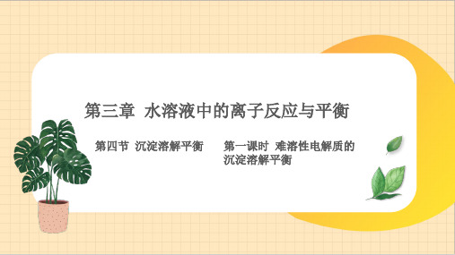 难溶性电解质的沉淀溶解平衡ppt课件