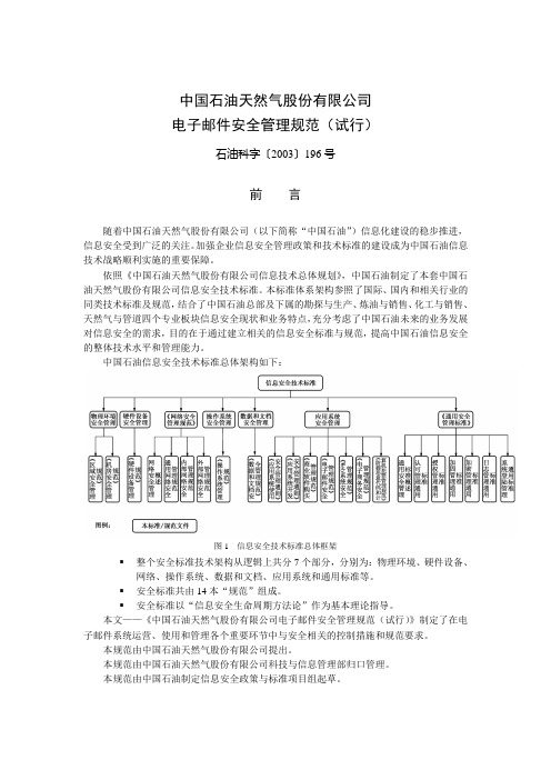 中国石油天然气股份有限公司电子邮件安全管理规范(试行)