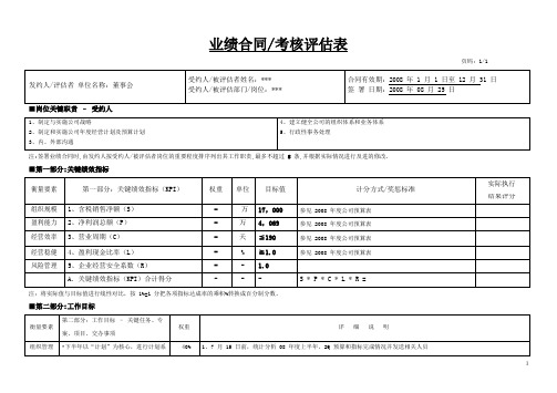 业绩合同表格