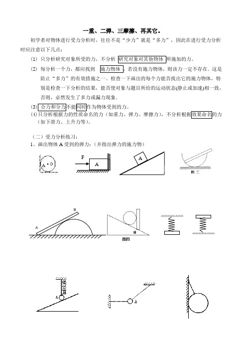 高中 物理受力分析图 练习