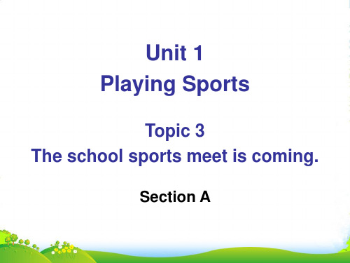 仁爱版八年级英语上册Unit 1 Playing sports Topic 3 Section 