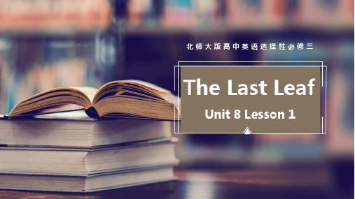 Unit 8 Lesson 1 课件-高二英语课件(北师大版2019选择性必修第三册)