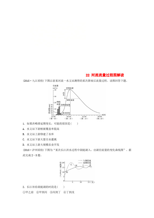 2019版高考地理一轮复习 专题三 水文与地形 高频考点22 河流流量过程图解读练习