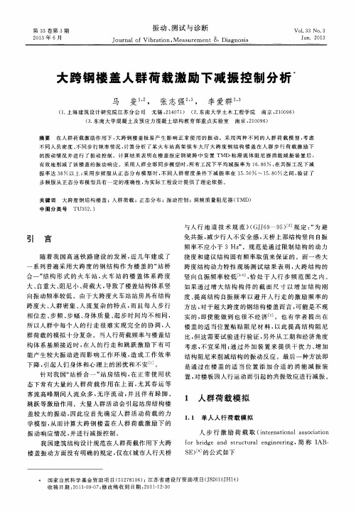 大跨钢楼盖人群荷载激励下减振控制分析