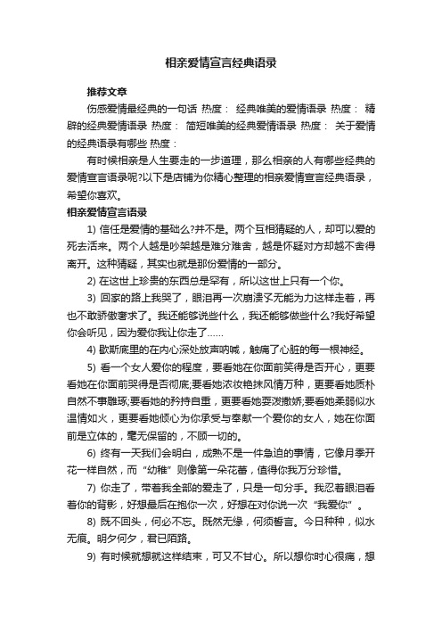 相亲爱情宣言经典语录