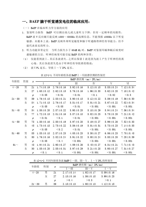 诱发电位的临床应用