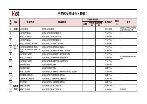 地产示范区专项计划标准模板