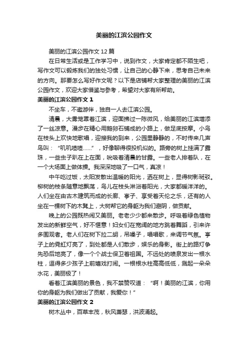 美丽的江滨公园作文