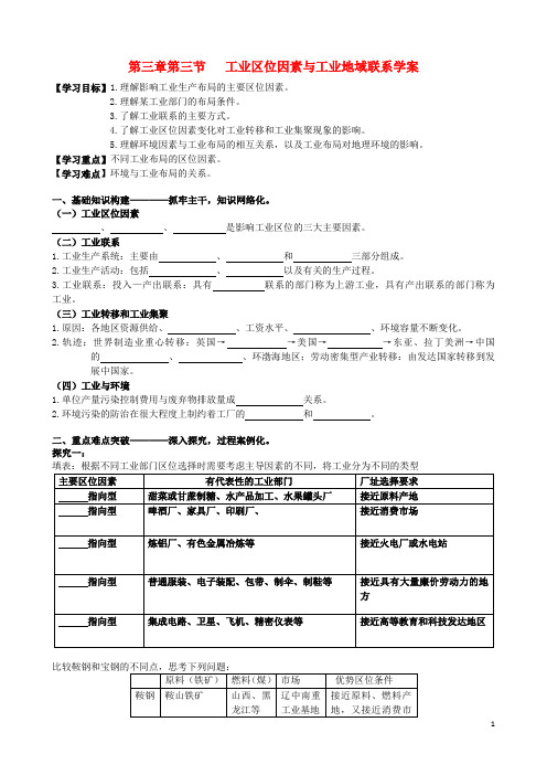 高中地理 第三章 第三节 工业区位因素与工业地域类型