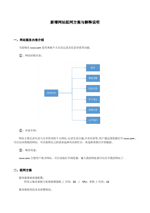 阿里云备案-新增网站组网方案或解释说明