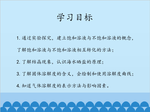 人教版五四制九年级全一册化学第二单元课题2溶解度课件26张PPT1