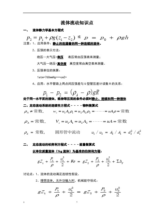 化工原理基本知识点(整理版)_10472