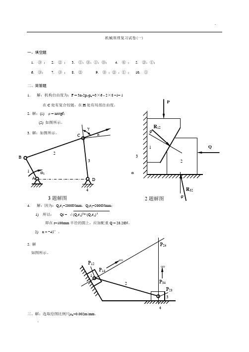 昆明理工大学研究生机械原理(一)题解