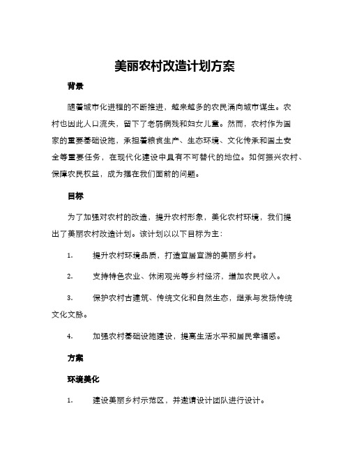 美丽农村改造计划方案