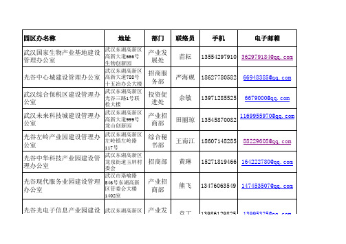 发改项目园区联系表(简版)0808