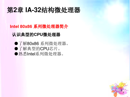 chapter2 Intel 80x86 系列微处理器简介