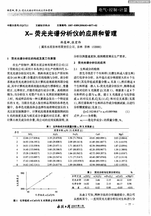 X-荧光光谱分析仪的应用和管理