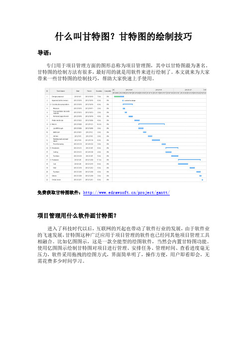 什么叫甘特图？甘特图的绘制技巧