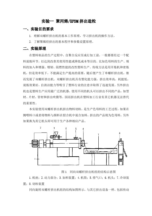 实验1 双螺杆挤出并造粒(1)