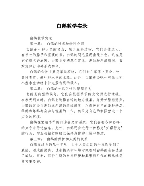 白鹅教学实录