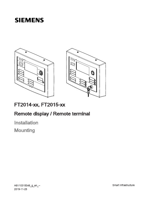 西门子产品说明书：FT2014 FT2015远程显示器 远程终端安装及安装方法