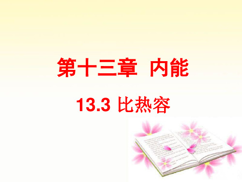 人教版九年级物理全一册13.3比热容课件(共20张PPT)