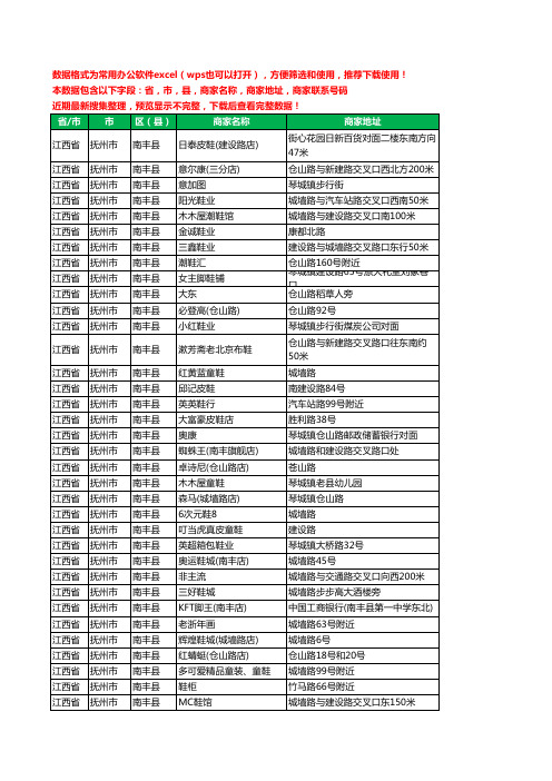 2020新版江西省抚州市南丰县鞋工商企业公司商家名录名单黄页联系电话号码地址大全42家