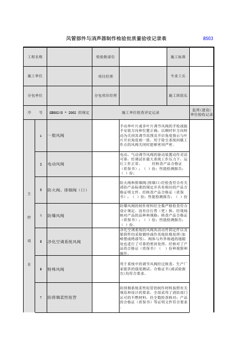 风管部件与消声器制作检验批质量验收记录表4