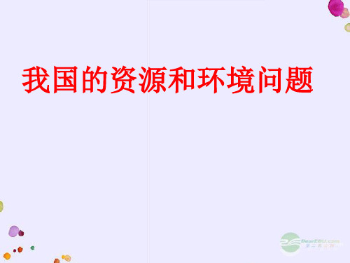 人教版九年级政治 第二单元 关注自然 关注人类2.2 我国的资源和环境问题课件 湘教版