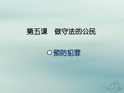 八年级道德与法治上册遵守社会规则第五课做守法的公民第二框预防犯罪课件新人教版