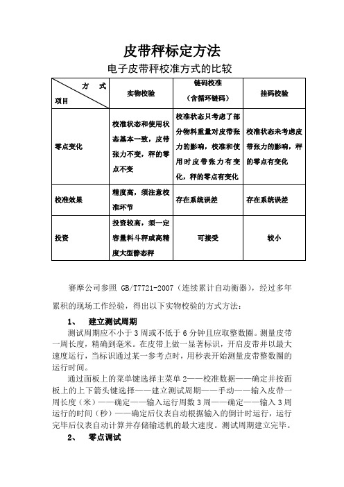 电子皮带秤实物标定方法