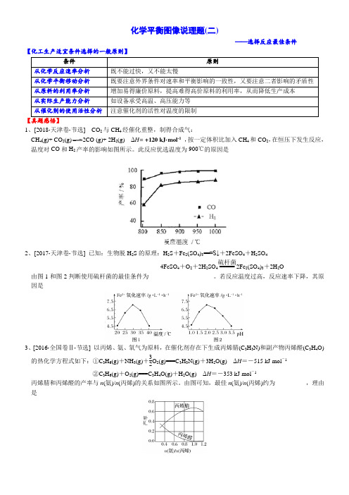 突破10 化学平衡图像说理题(二)——选择反应最佳条件