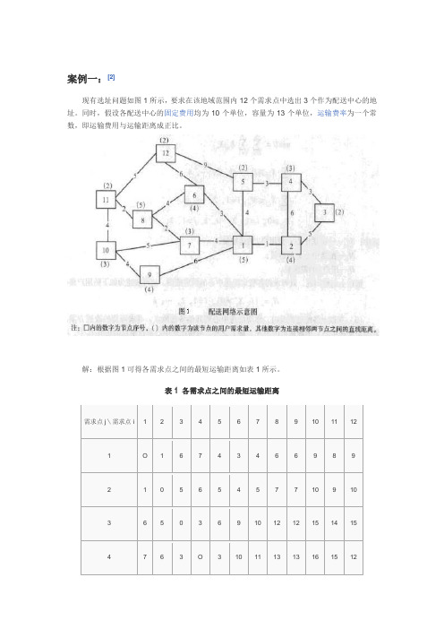 物流配送中心选址CLMicrosoft Word 文档