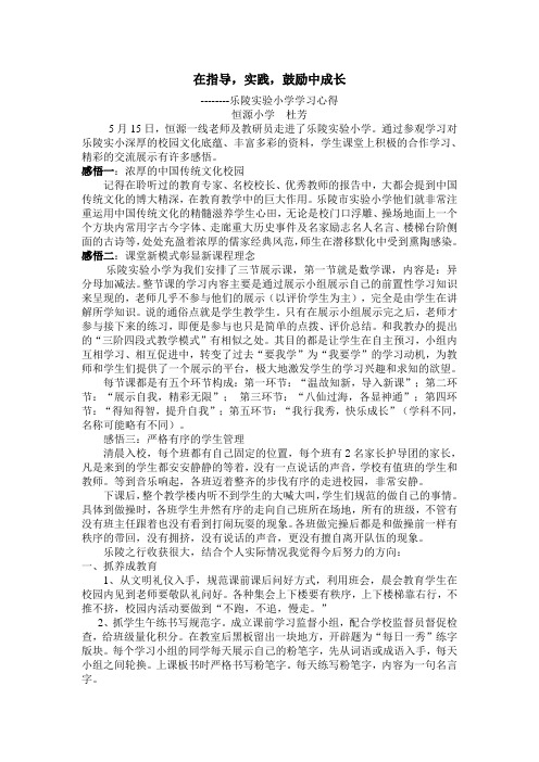 乐陵实验小学学习心得